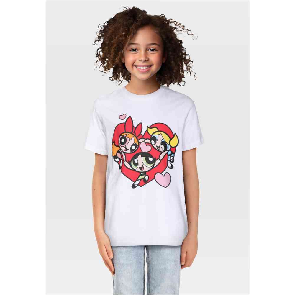 Mister Tee Power Puff Girls - Kids Heart Tshirt Enfant - Blanc